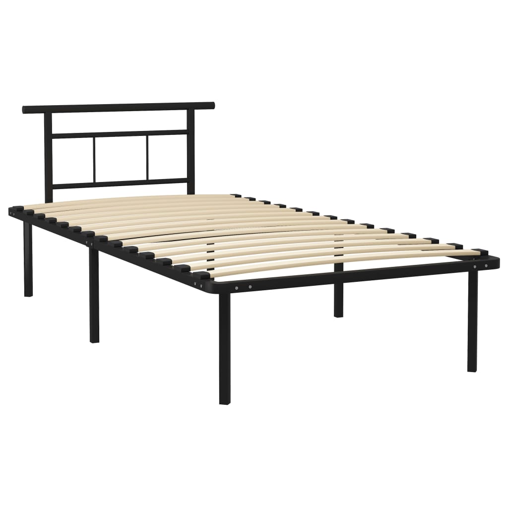 Sengeramme svart metall 100x200 cm