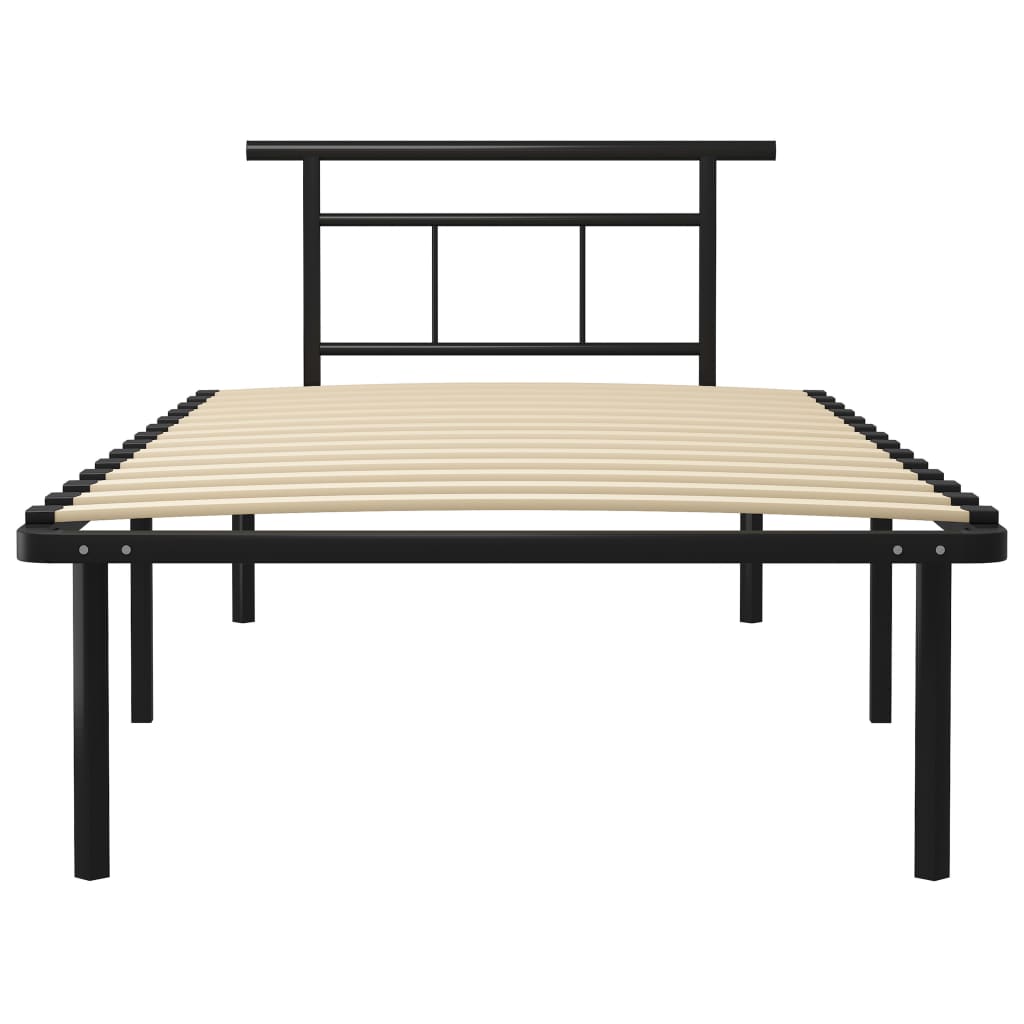 Sengeramme svart metall 100x200 cm