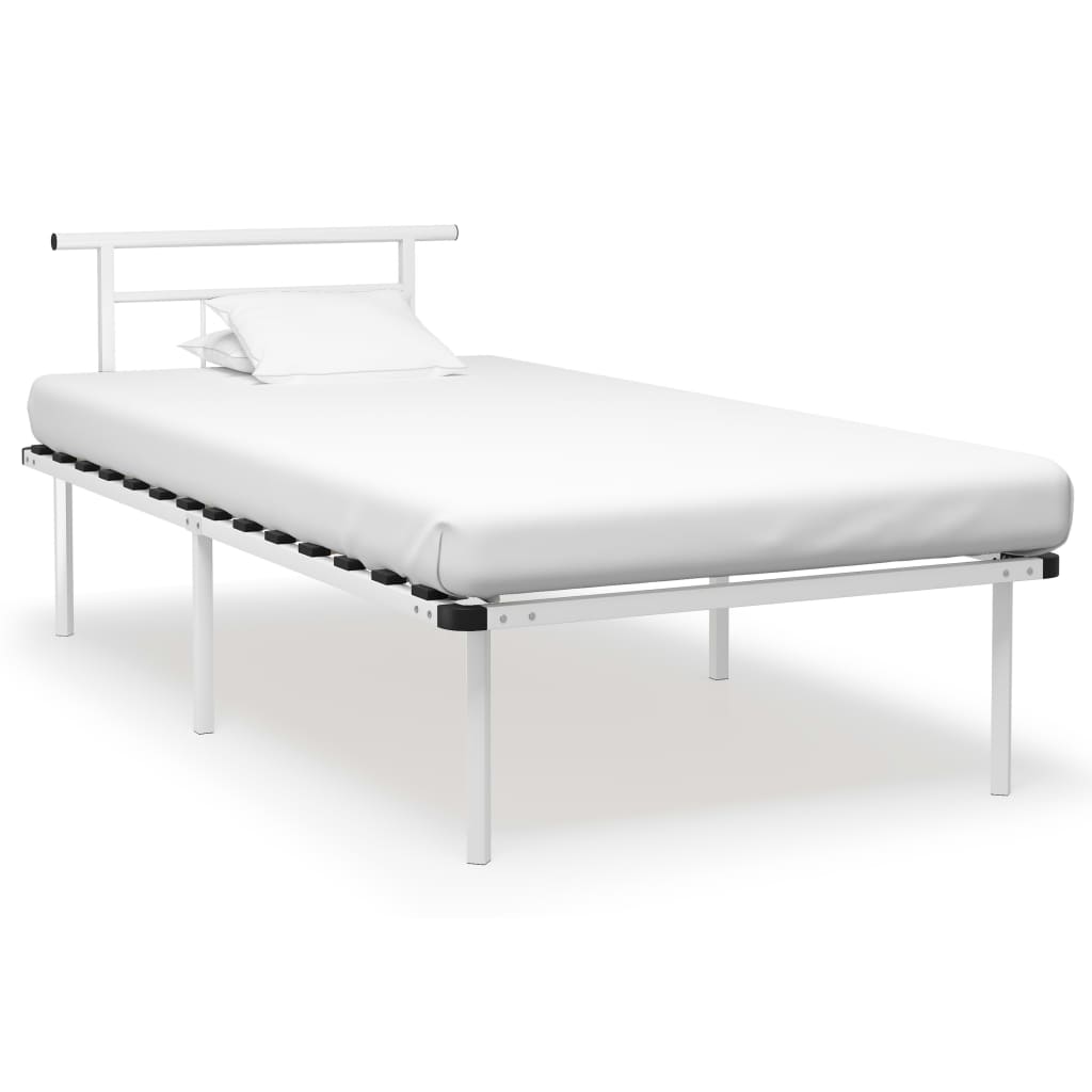 Sengeramme hvit metall 100x200 cm