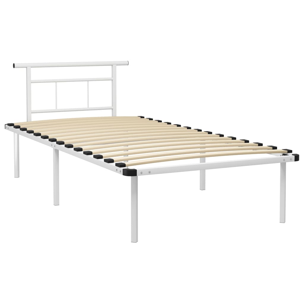 Sengeramme hvit metall 100x200 cm