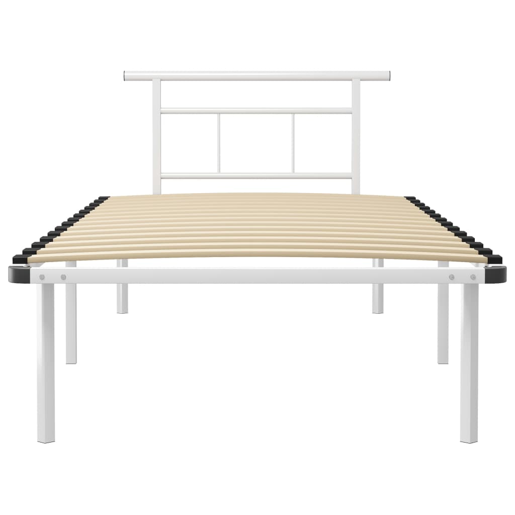 Sengeramme hvit metall 100x200 cm