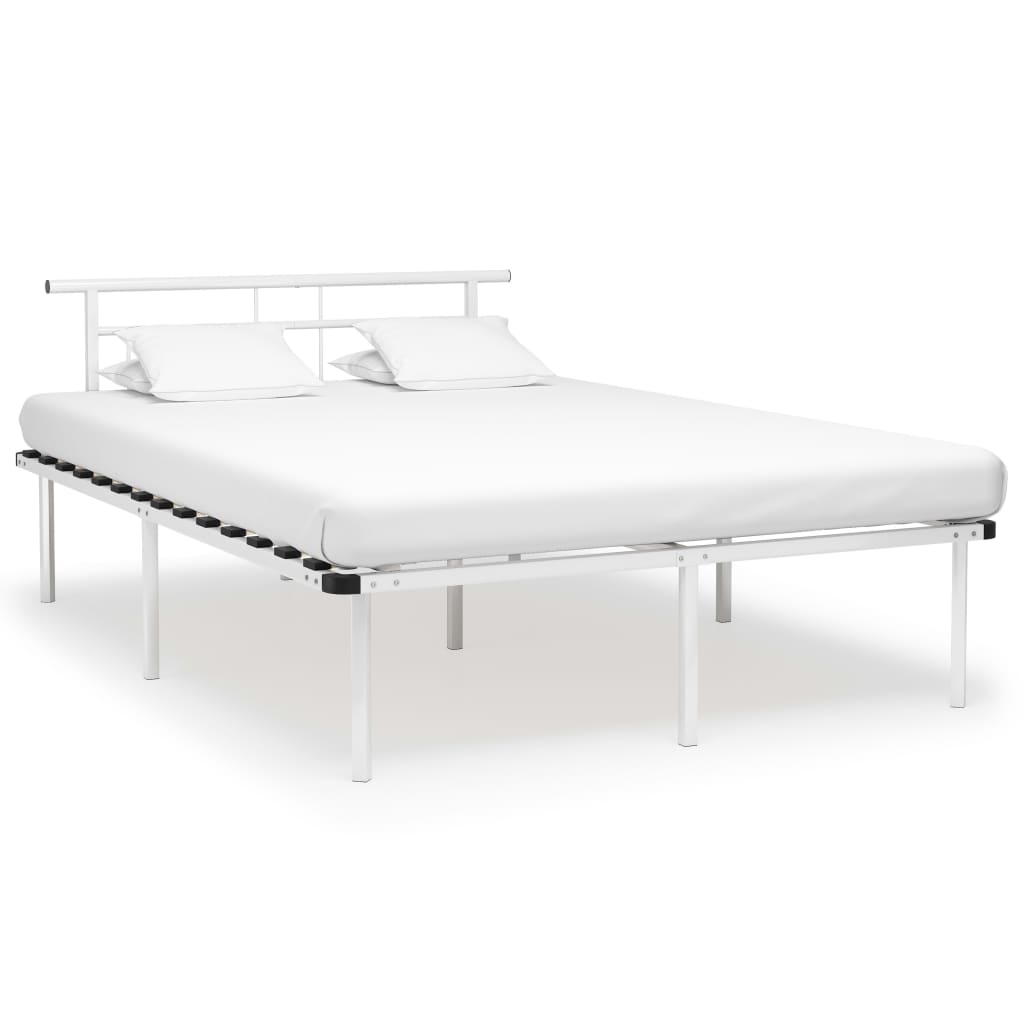 Sengeramme hvit metall 140x200 cm