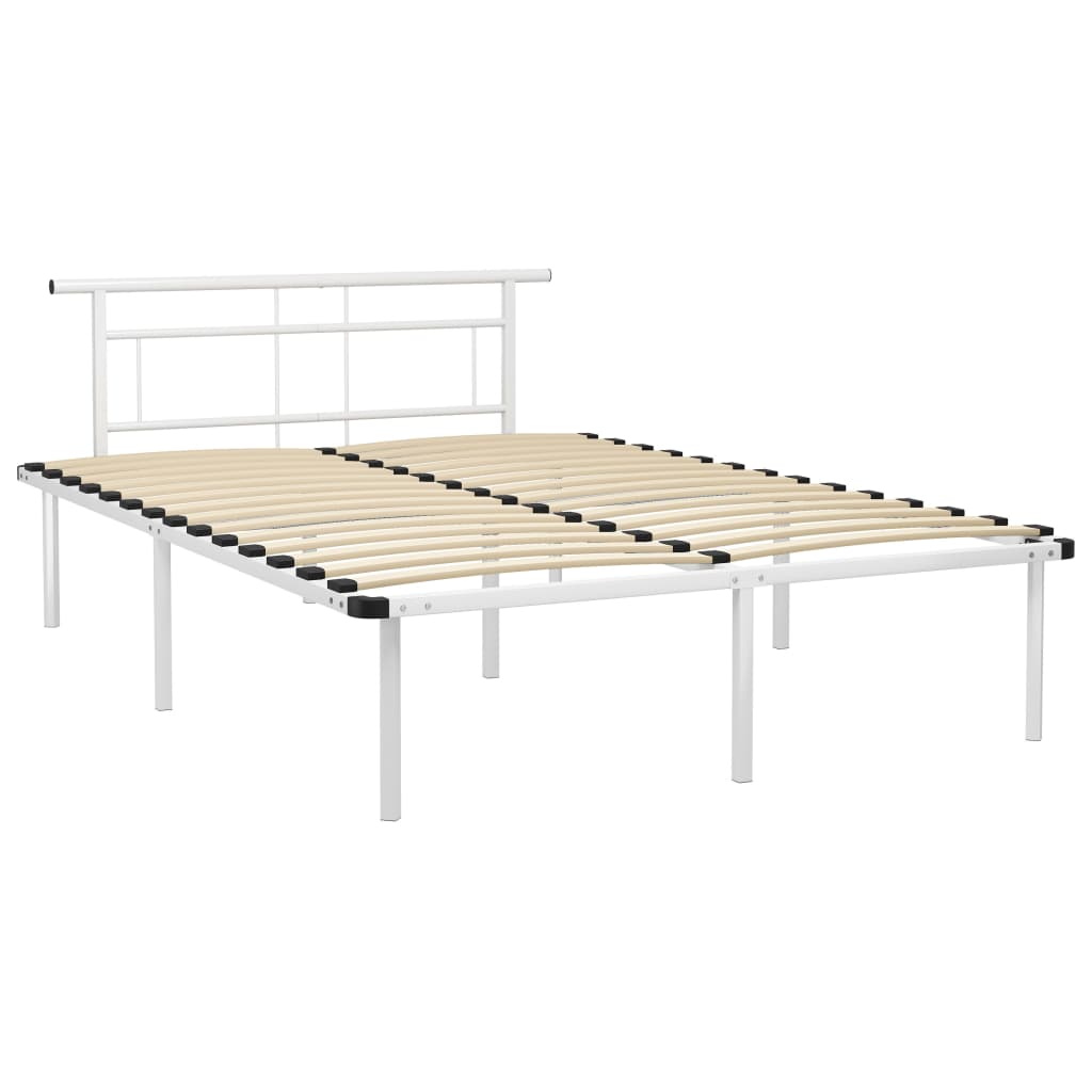 Sengeramme hvit metall 140x200 cm