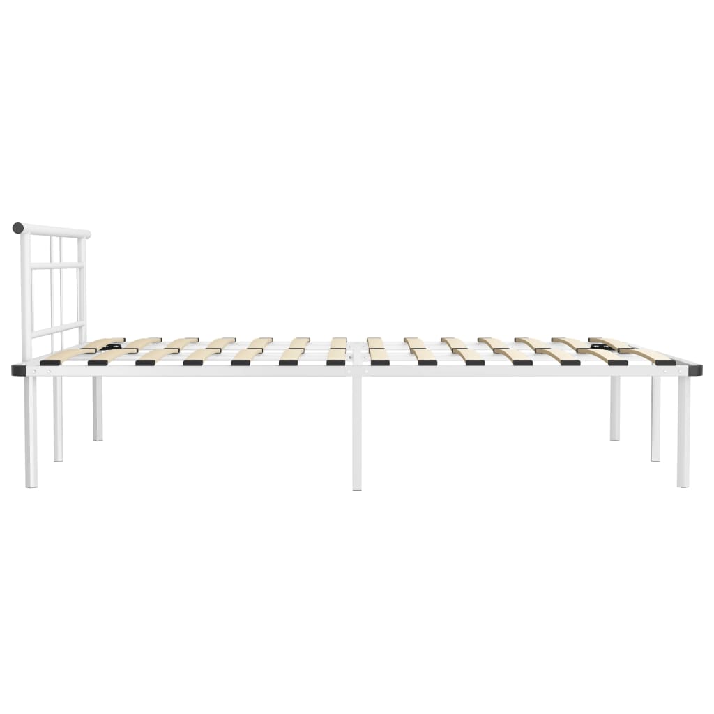 Sengeramme hvit metall 140x200 cm