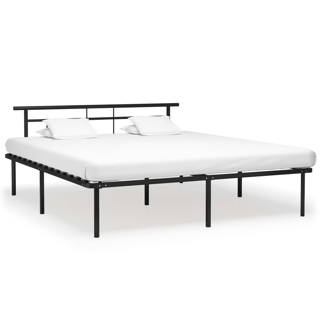 Sengeramme svart metall 200x200 cm