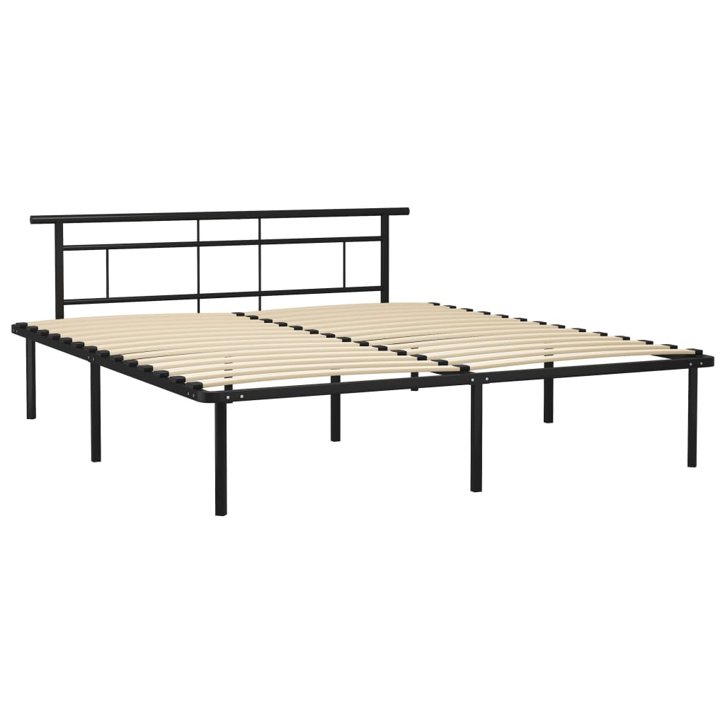 Sengeramme svart metall 200x200 cm