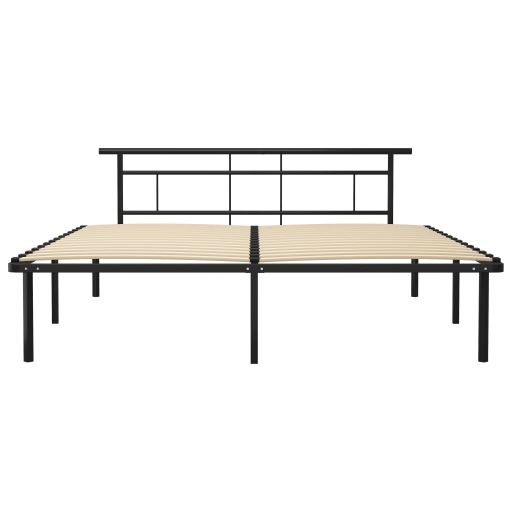 Sengeramme svart metall 200x200 cm