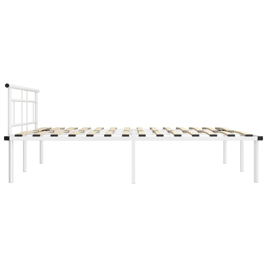 Sengeramme hvit metall 200x200 cm