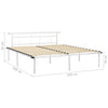 Sengeramme hvit metall 200x200 cm