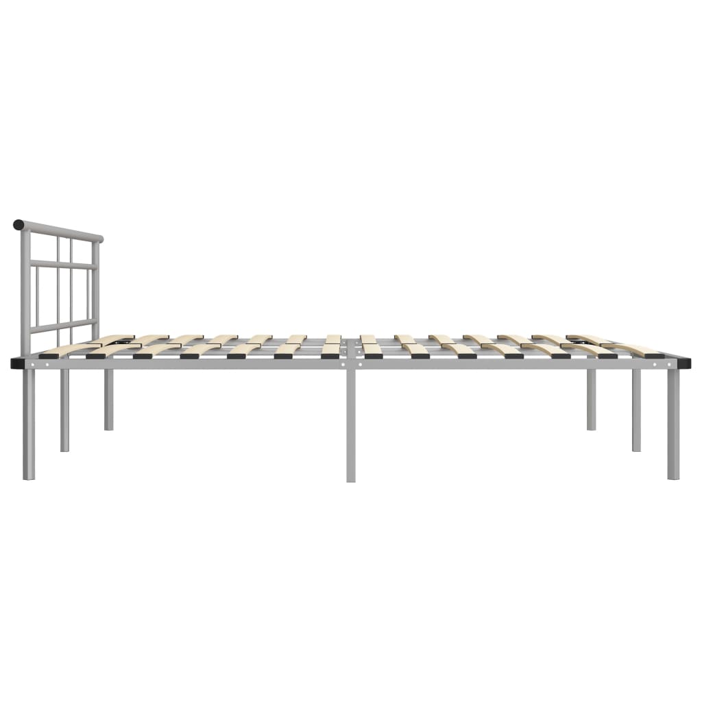 Sengeramme grå metall 200x200 cm