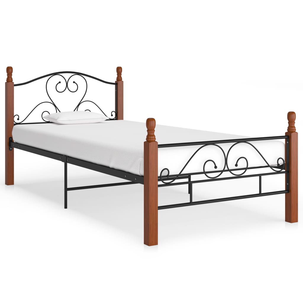 Sengeramme svart metall 90x200 cm
