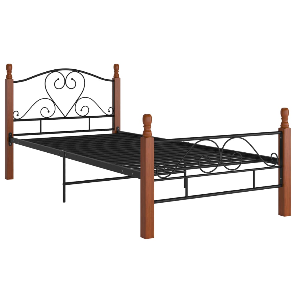 Sengeramme svart metall 90x200 cm