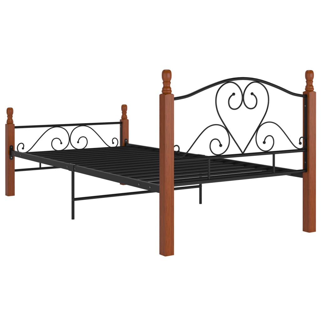 Sengeramme svart metall 90x200 cm