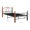 Sengeramme svart metall 90x200 cm