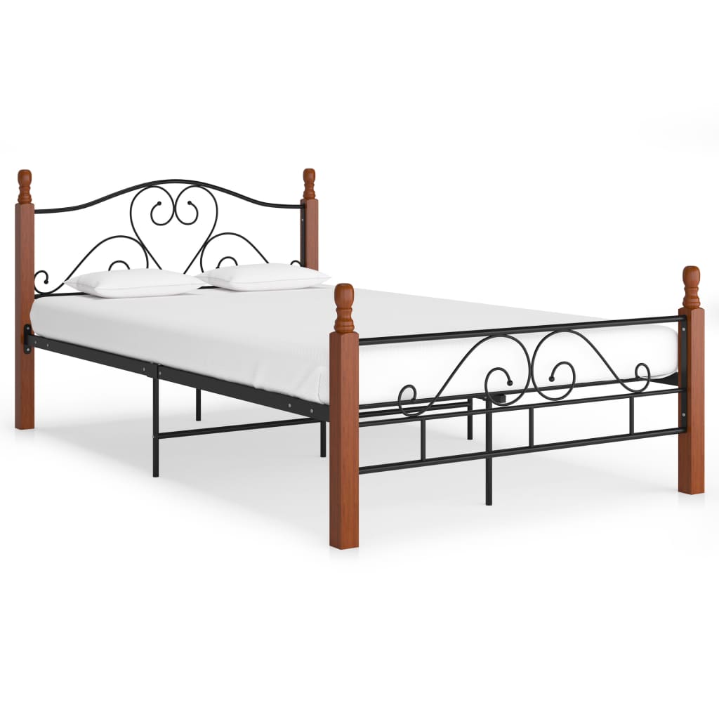 Sengeramme svart metall 120x200 cm