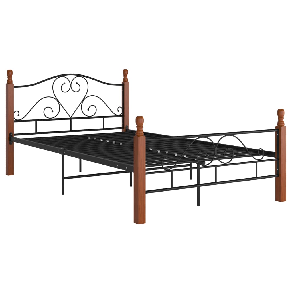 Sengeramme svart metall 120x200 cm