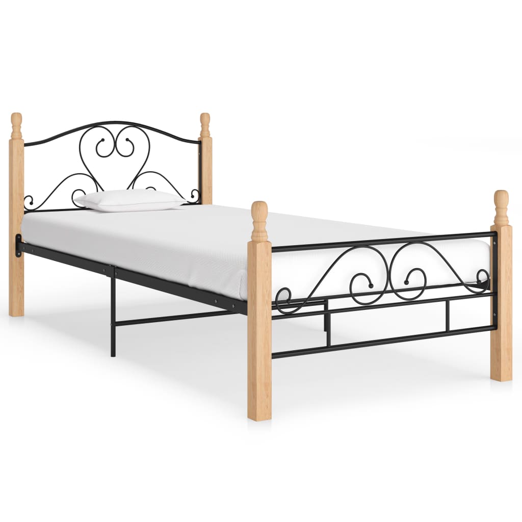 Sengeramme svart metall 90x200 cm