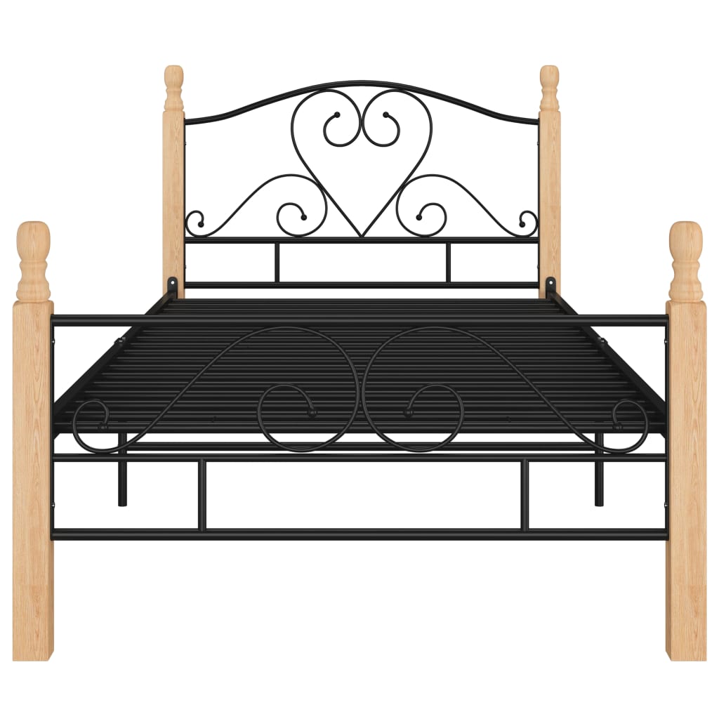 Sengeramme svart metall 90x200 cm
