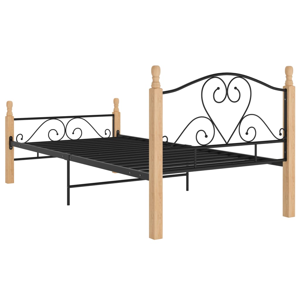 Sengeramme svart metall 90x200 cm