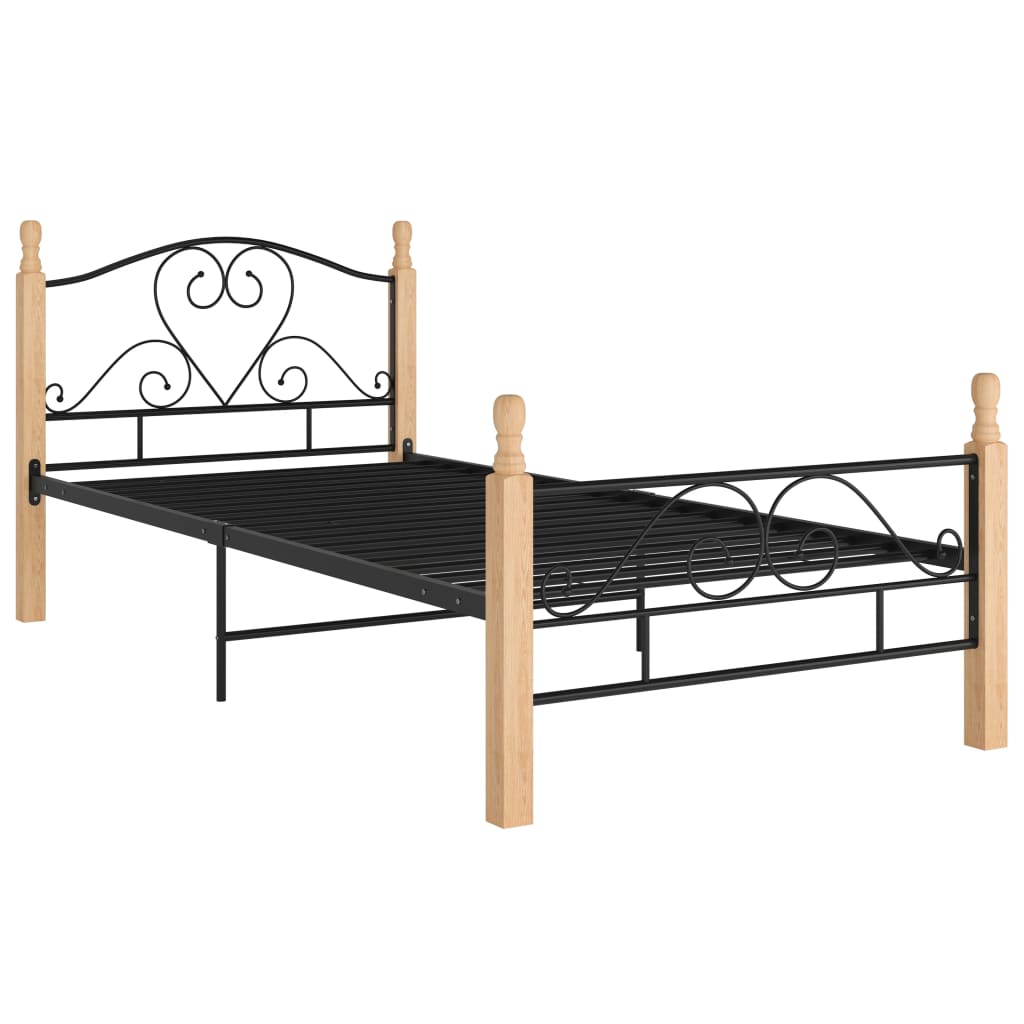 Sengeramme svart metall 100x200 cm