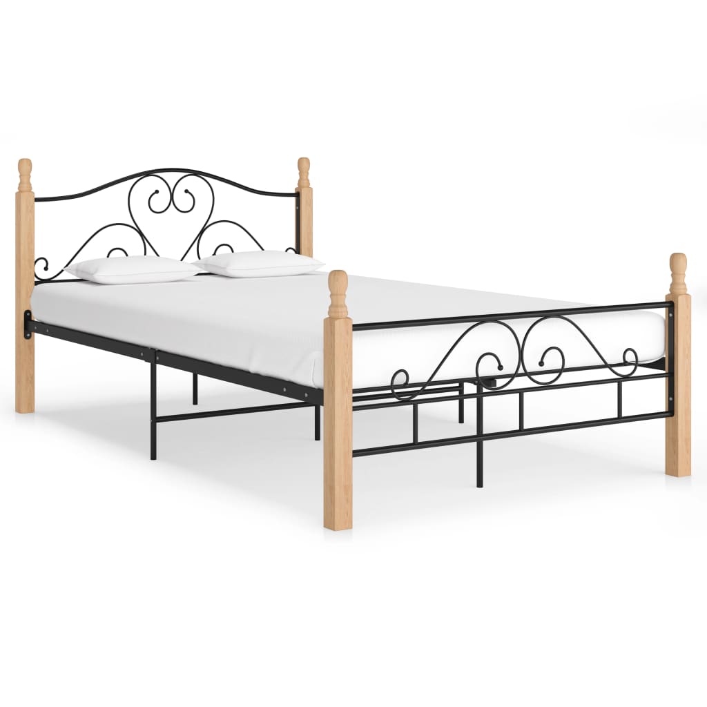 Sengeramme svart metall 120x200 cm