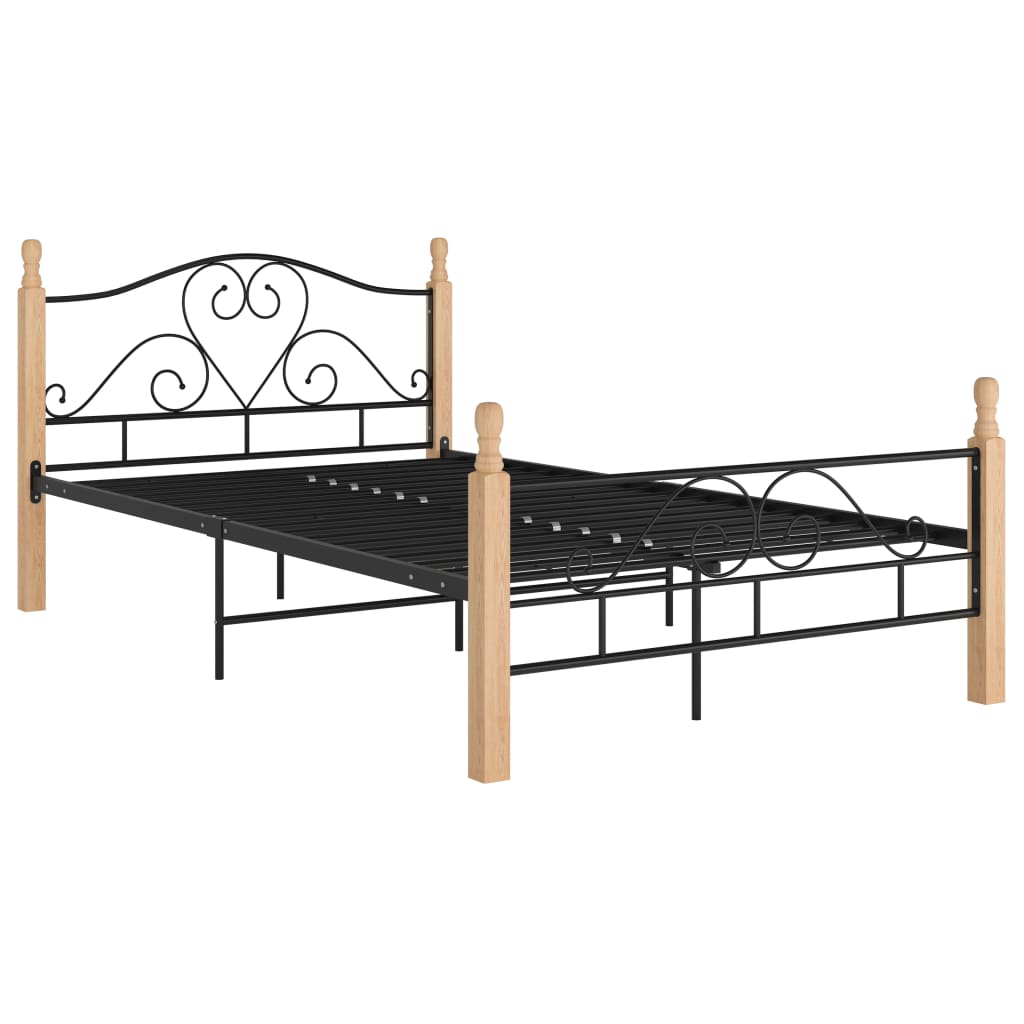 Sengeramme svart metall 120x200 cm