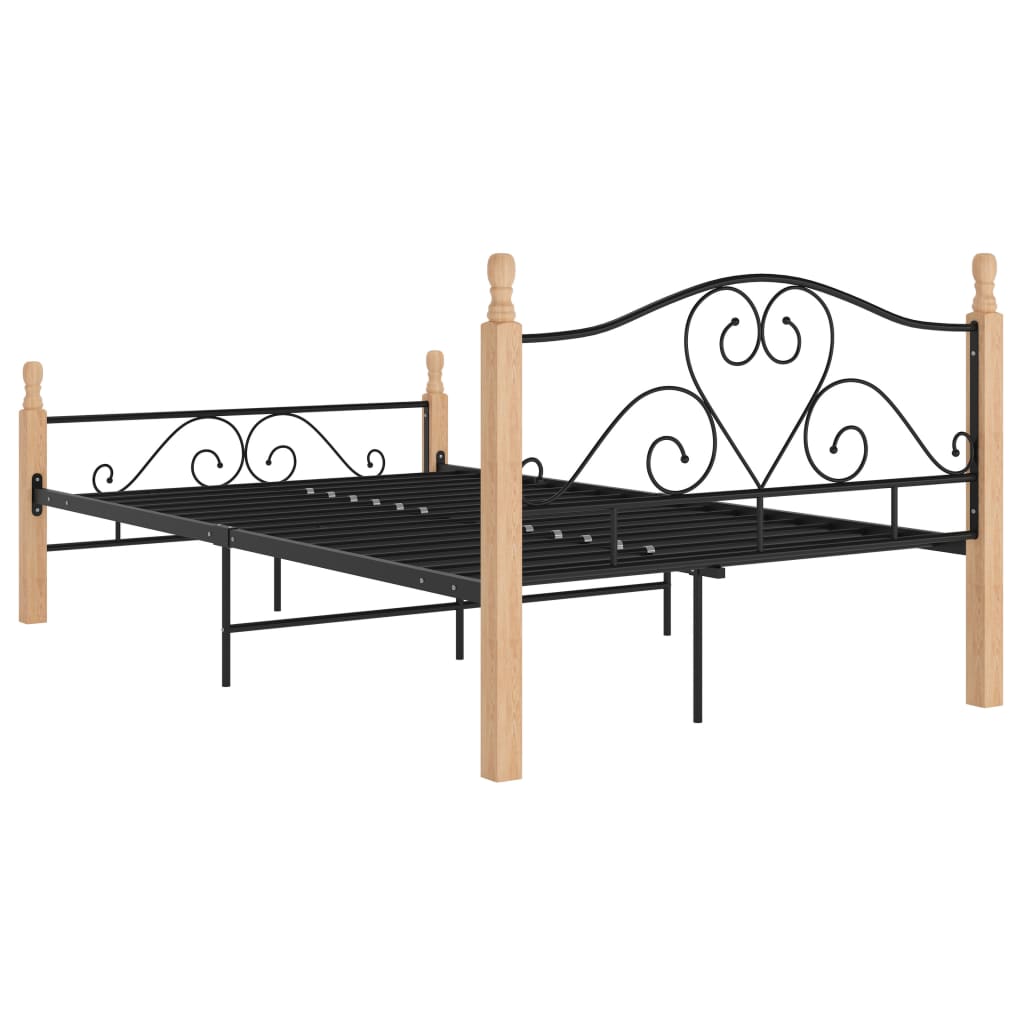 Sengeramme svart metall 120x200 cm