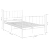 Sengeramme hvit metall 120x200 cm