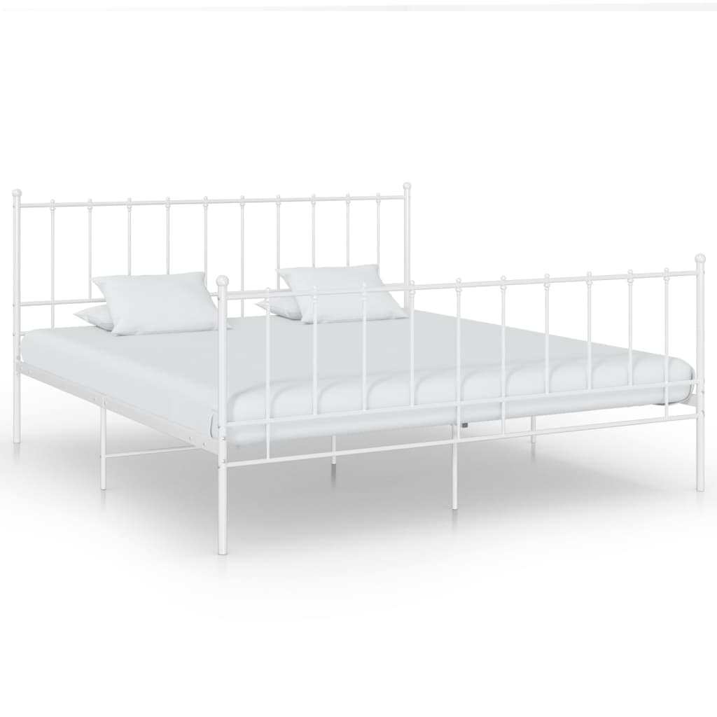Sengeramme hvit metall 140x200 cm