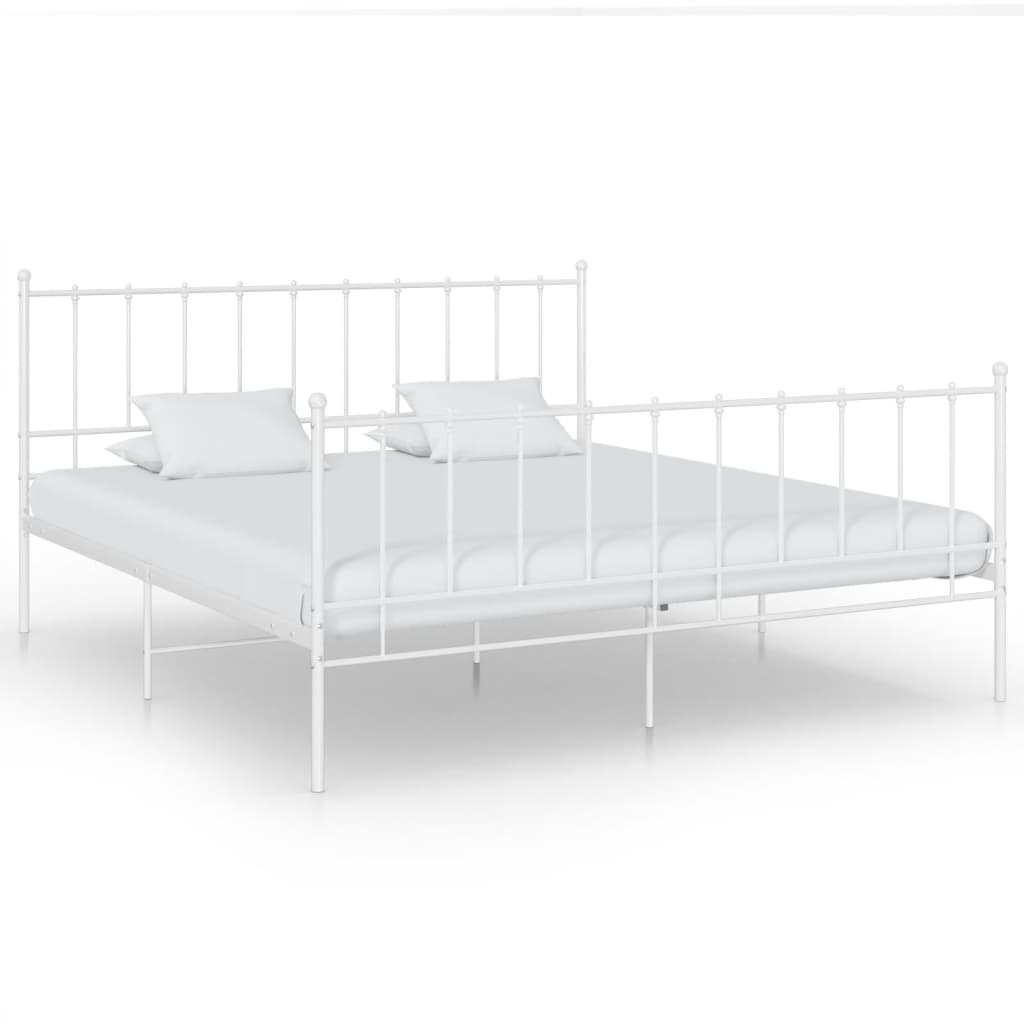 Sengeramme hvit metall 180x200 cm