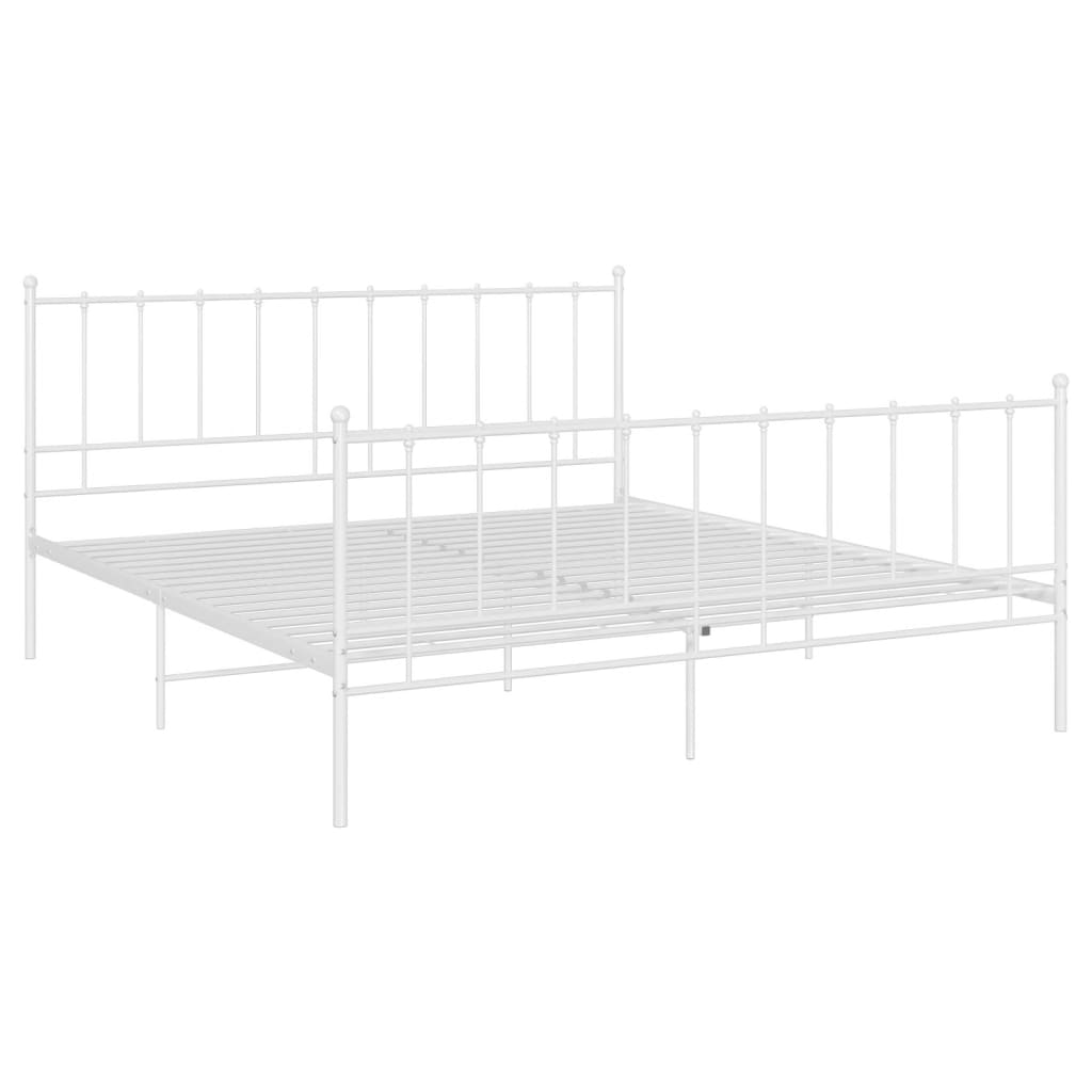 Sengeramme hvit metall 180x200 cm