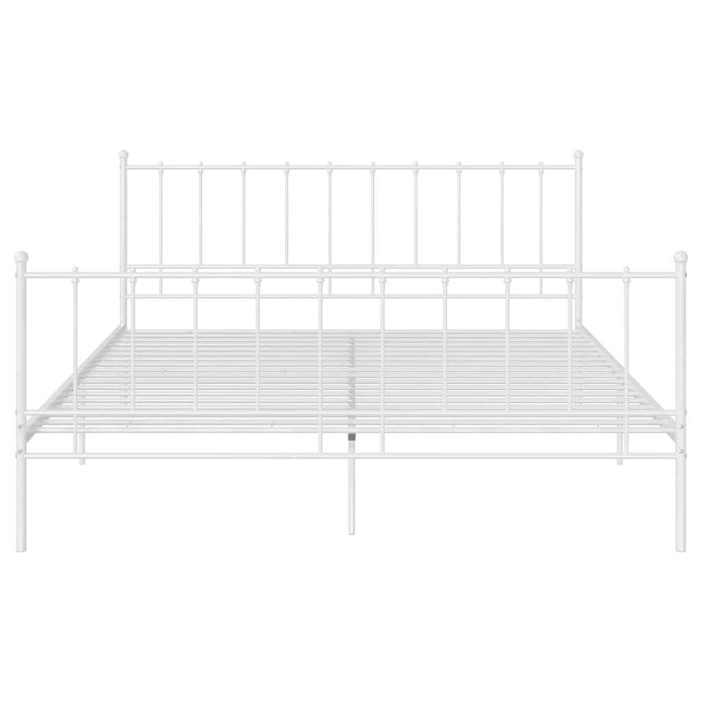 Sengeramme hvit metall 200x200 cm