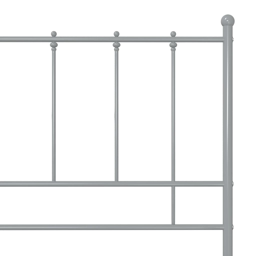 Sengeramme grå metall 200x200 cm