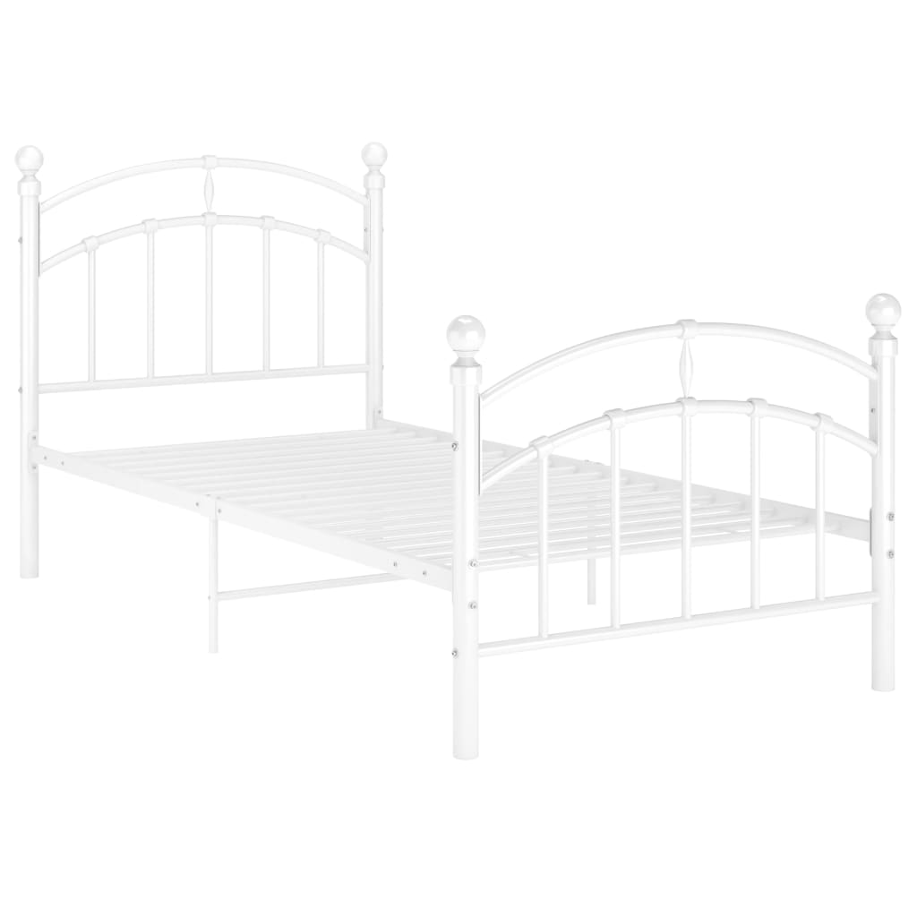 Sengeramme hvit metall 100x200 cm