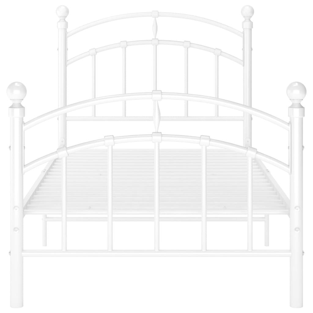 Sengeramme hvit metall 100x200 cm