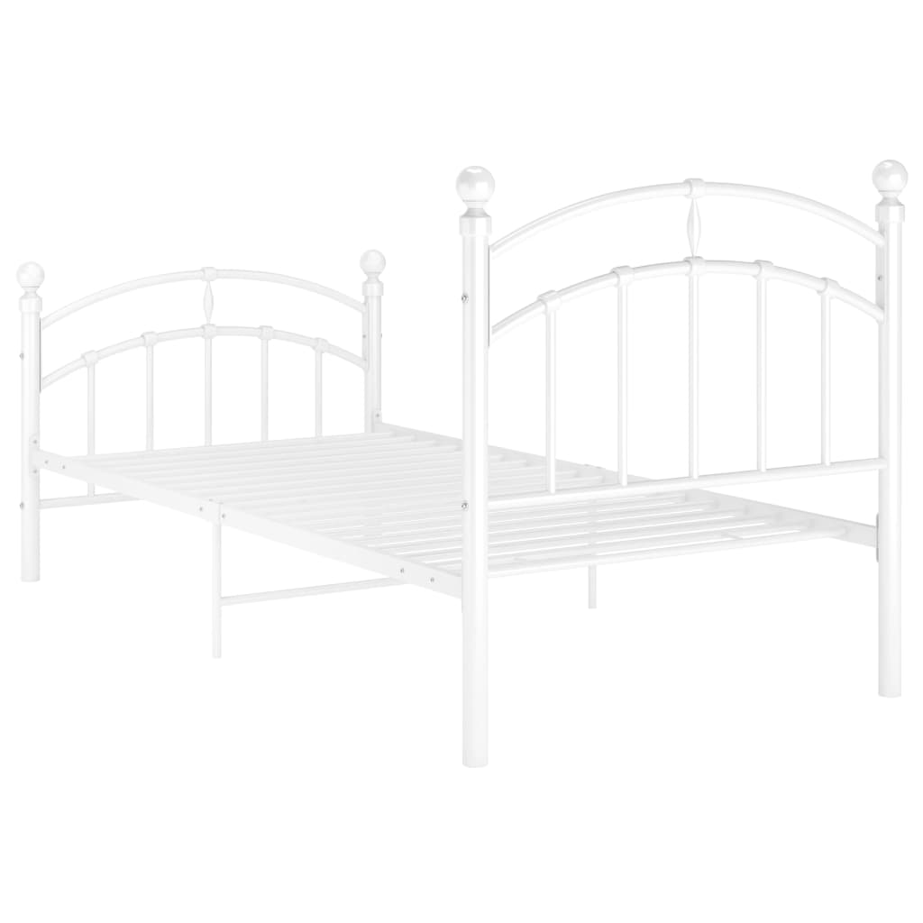 Sengeramme hvit metall 100x200 cm