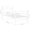 Sengeramme hvit metall 100x200 cm