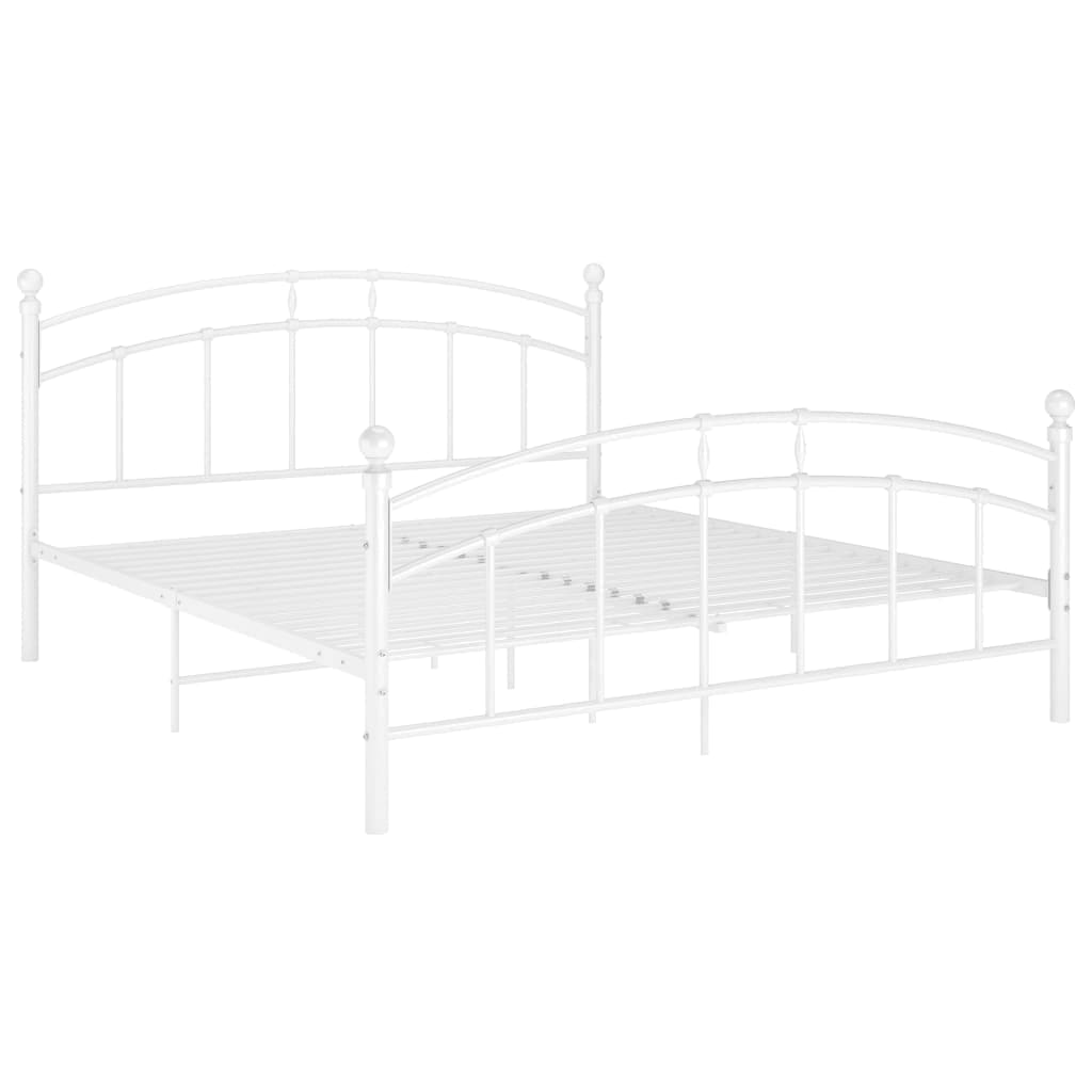 Sengeramme hvit metall 140x200 cm