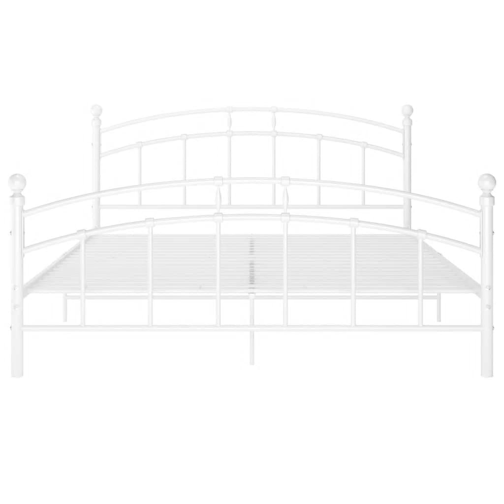 Sengeramme hvit metall 140x200 cm