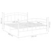 Sengeramme hvit metall 140x200 cm
