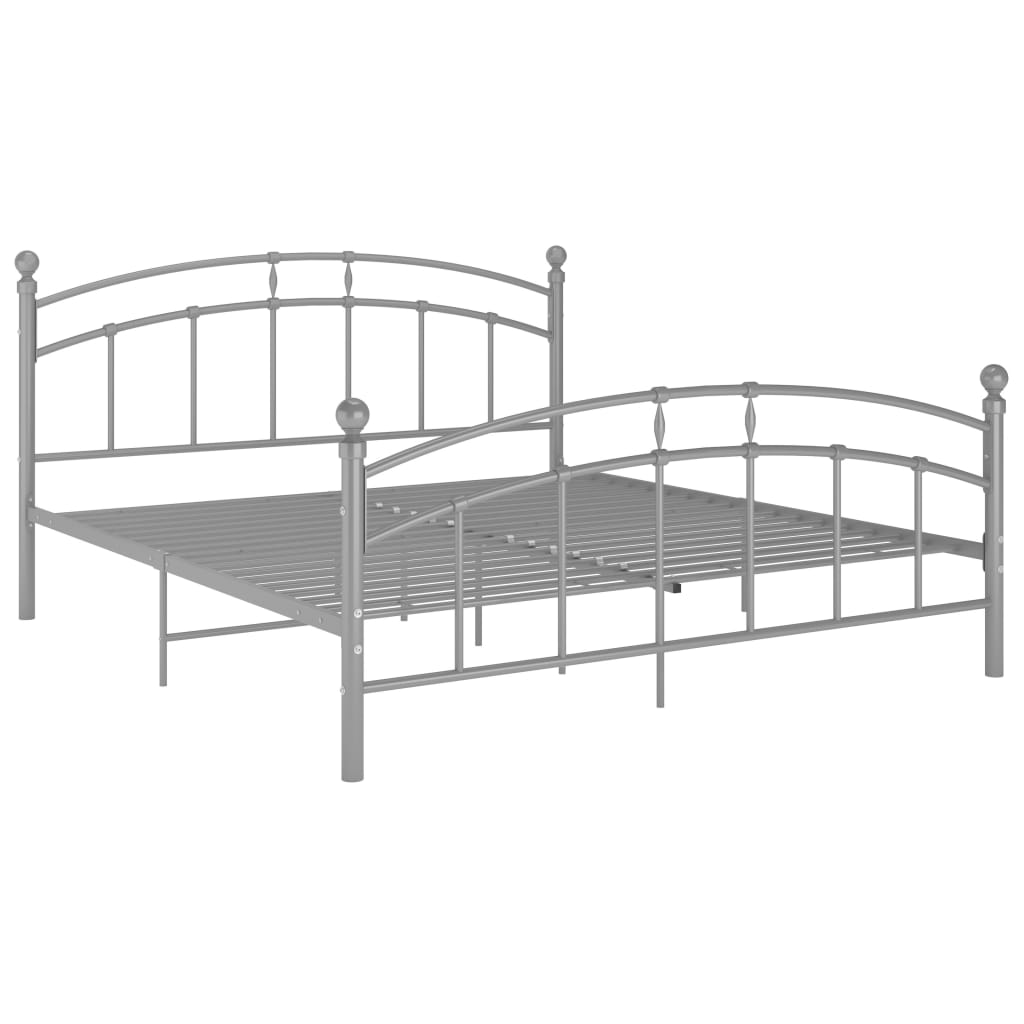 Sengeramme uten madrass grå metall 140x200 cm