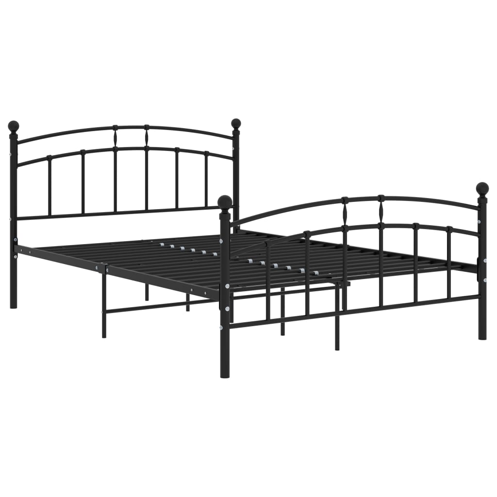 Sengeramme svart metall 200x200 cm