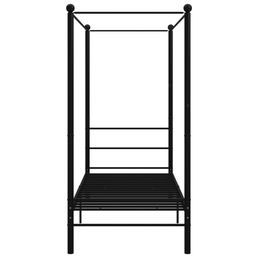 Himmelsengeramme svart metall 100x200 cm