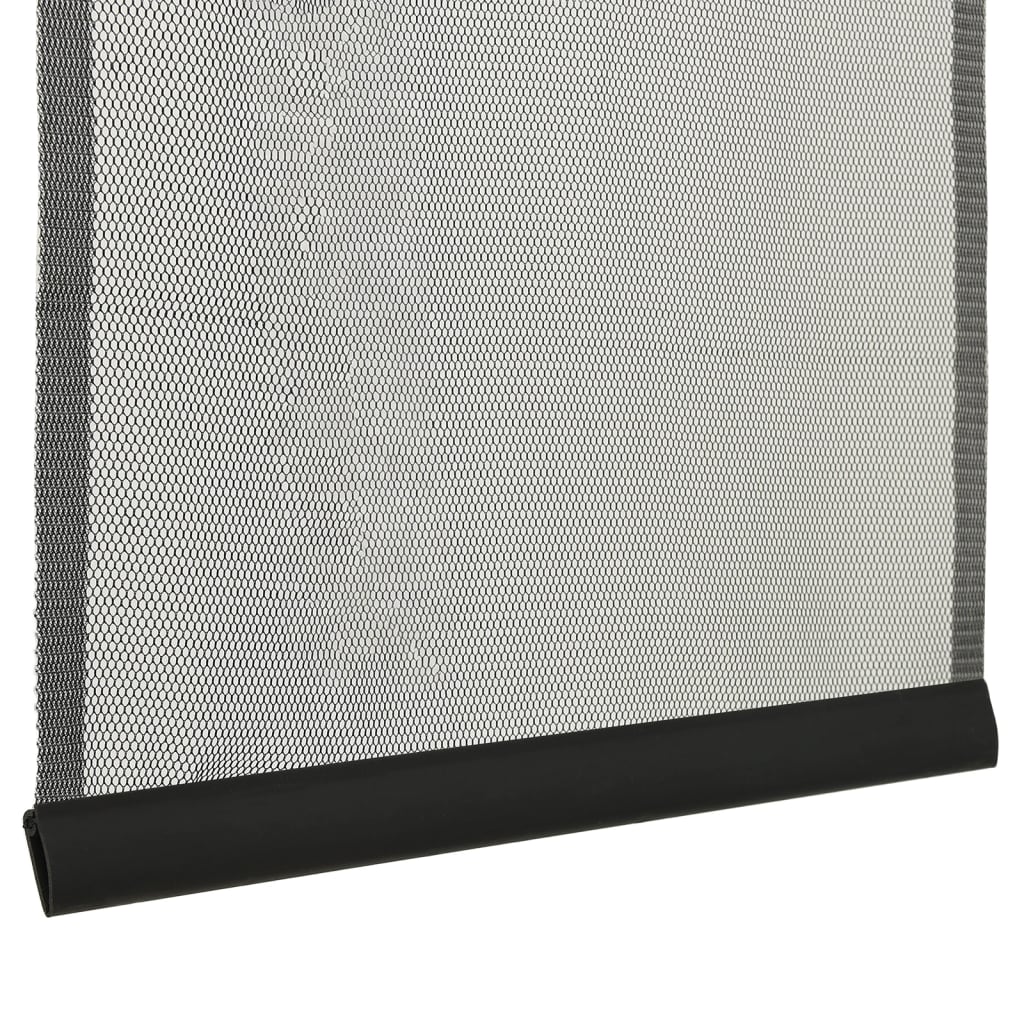 Insektskjerm for dør med 10-delers nettgardin svart 240x240 cm
