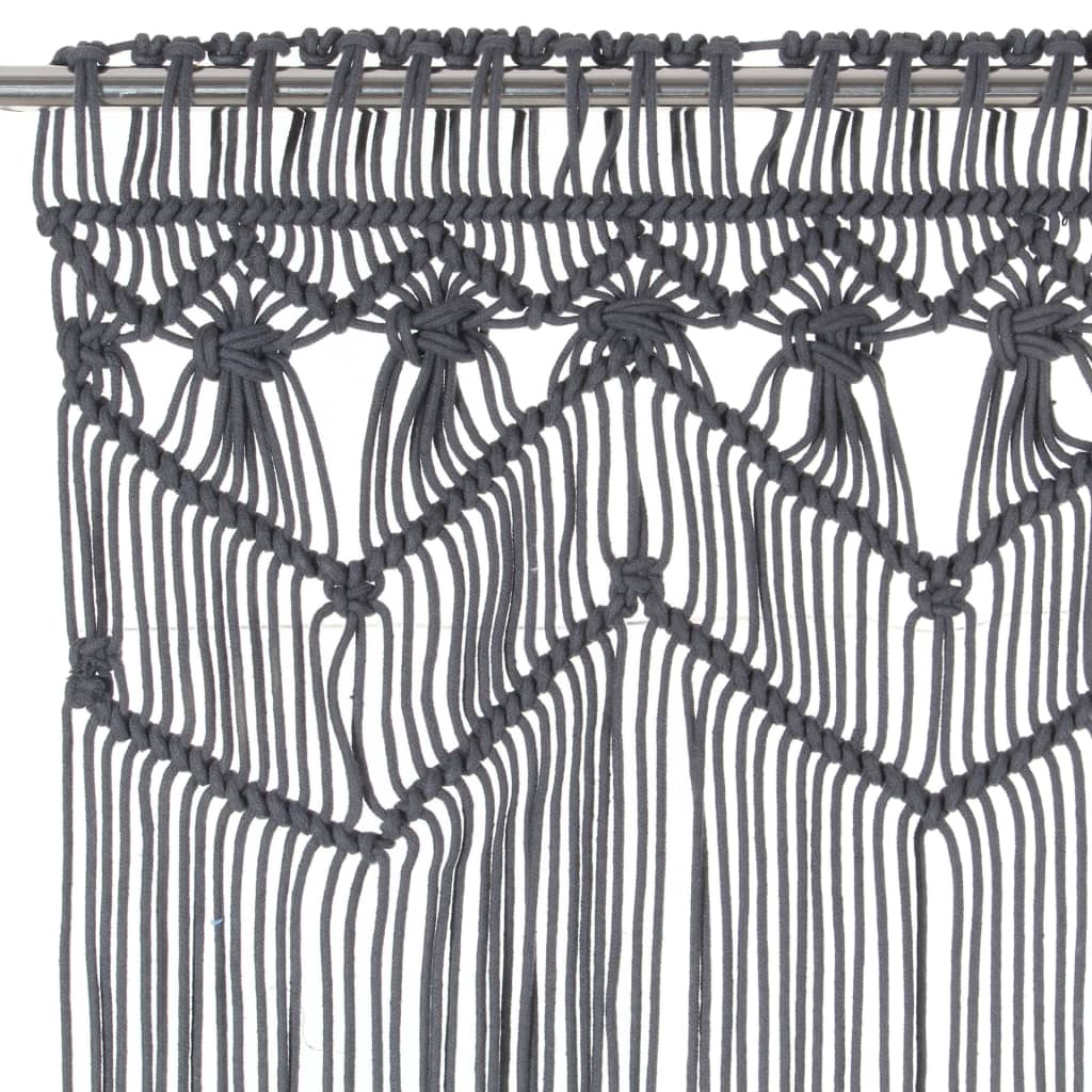 Makramé gardin antrasitt 140x240 cm bomull