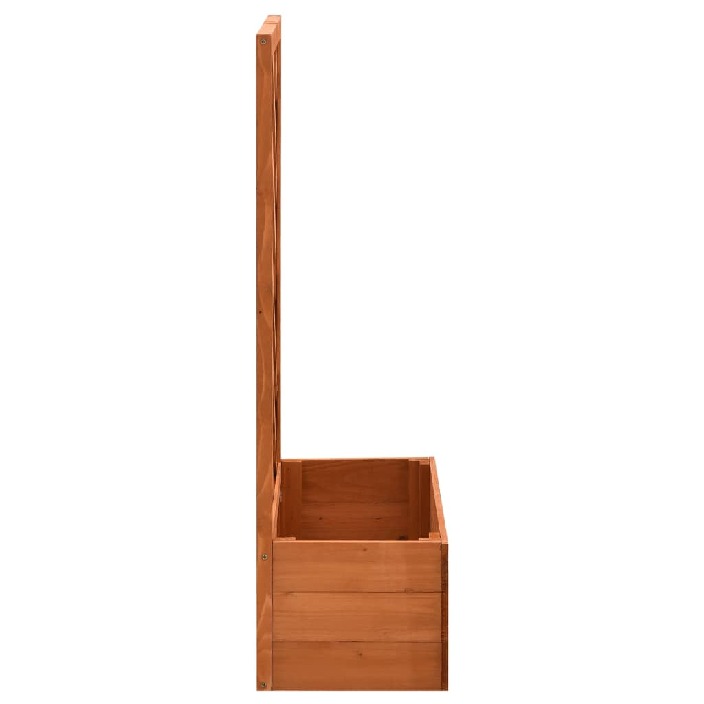 Blomsterkasse med espalier oransje 50x25x90 cm heltre gran