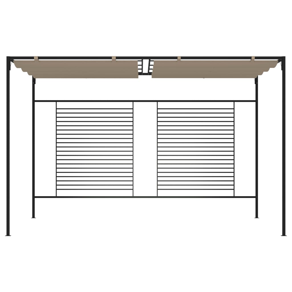 Paviljong med uttrekkbart tak 3x4x2,3 m gråbrun 180 g/m²