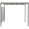 Paviljong med uttrekkbart tak 3x4x2,3 m gråbrun 180 g/m²