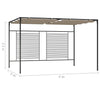 Paviljong med uttrekkbart tak 3x4x2,3 m gråbrun 180 g/m²