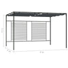 Paviljong med uttrekkbart tak 4x3x2,3 m antrasitt 180 g/m²